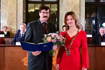 Professor Josef Diblík and Mayor Markéta Vaňková | Photo: Marie Schmerková