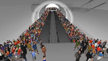 Vizualizace evakuace metra linky D. Model byl zhotoven pro Dopravní podnik hl. m. Prahy, a.s., a vychází z podkladů firmy METROPROJEKT Praha a.s.