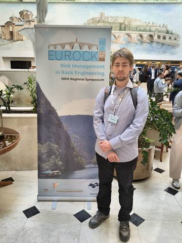 Doktorand Marek Brabec z Ústavu geotechniky na konferenci EUROCK 2026 reprezentoval Fakultu stavební. | Foto: FAST VUT
