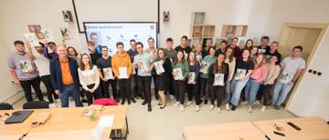 Společná fotografie v rámci setkání společnosti Baumit s nabídkou stáží pro studenty materiálového inženýrství