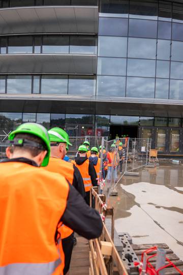 Students and staff of FAST VUT took a unique opportunity to visit one of the most significant construction projects in Brno. | Photo: Svatopluk Pelčák