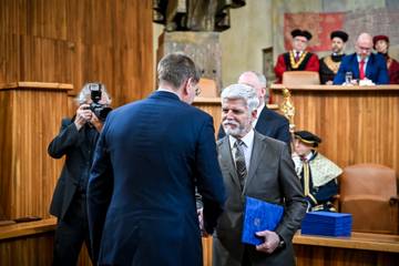 Profesor Pěnčík s prezidentem Pavlem | Zdroj: MŠMT