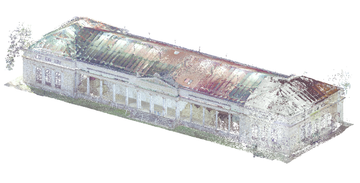 Point cloud of Hubertcenter building from laser scanning | Author: GED FAST BUT